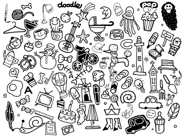 Universal grandi icone di Doodle di vettore — Vettoriale Stock