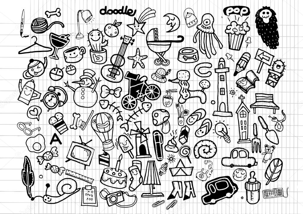  Big Vector Doodle Icons Universal Set