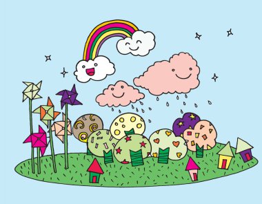 Elle çizilmiş küçük yeşil gezegen, Doodle stili