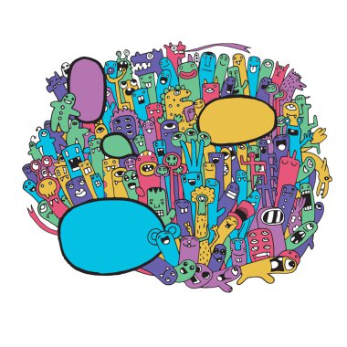 Hipster elle çizilmiş vektör doodle. 