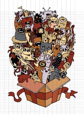 elle çizilmiş yarım yamalak Hadi parti kutlama yarım yamalak doodles 