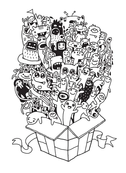 Dessiné à la main Sketchy Let's Party Celebration Sketchy Doodles — Image vectorielle