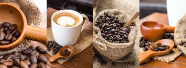 Collage photos of coffee