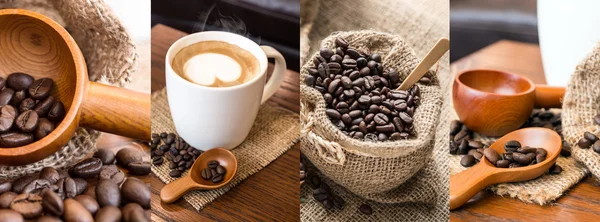 Collage photos of coffee — Stockfoto