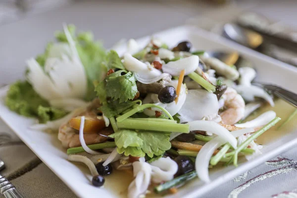 Salada picante, salada vermicelli picante, salada tailandesa aperitivo famoso — Fotografia de Stock