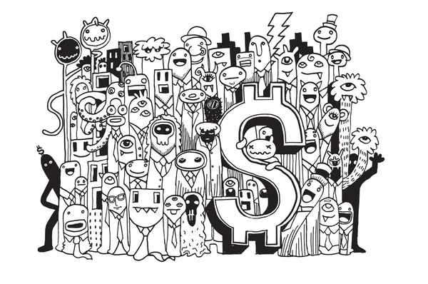 Deli para doodle, çizim stili doodle