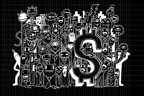 Deli para doodle, çizim stili doodle