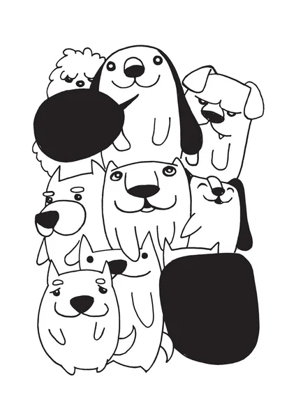 Doodle mignon fond de chien . — Image vectorielle