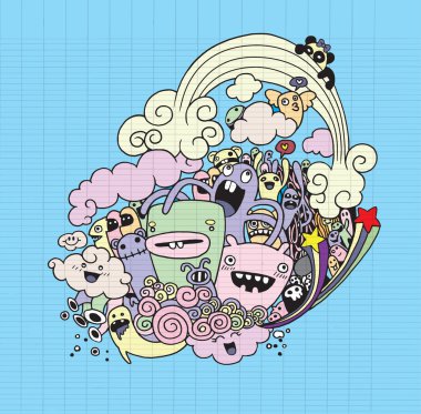 Canavarlar ve sevimli uzaylı el çekilmiş