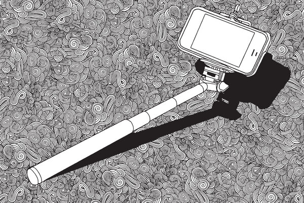 selfie stick  with mobile phone