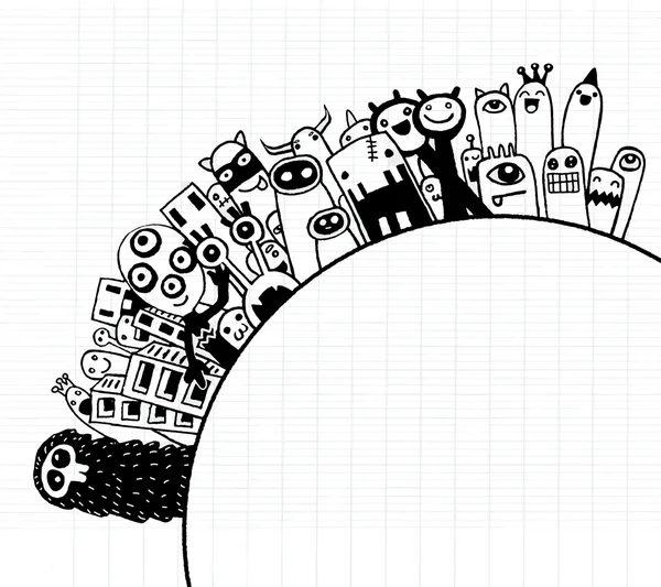 Monstres Population de notre monde — Image vectorielle