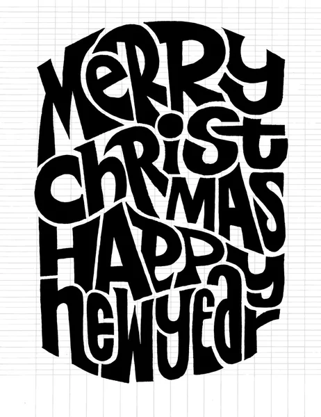 Merry Christmas and Happy New Year Greeting Card — Stock Vector