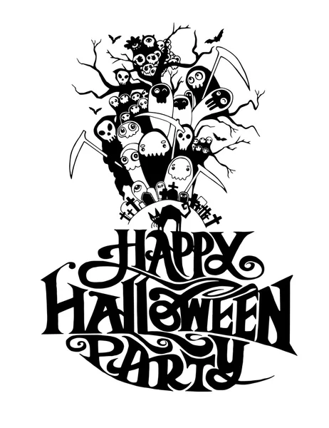 Palabra una feliz fiesta de Halloween — Vector de stock
