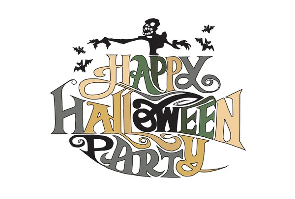 Palabra una feliz fiesta de Halloween — Vector de stock