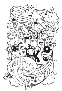 Canavarlar ve sevimli uzaylı el çekilmiş