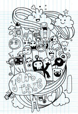 Canavarlar ve sevimli uzaylı el çekilmiş