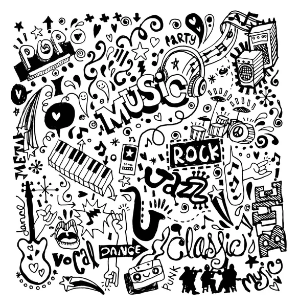 Music Background ,Hand drawing Doodle — Stockvector