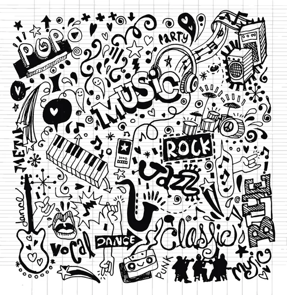 Music Background ,Hand drawing Doodle — Stockvector