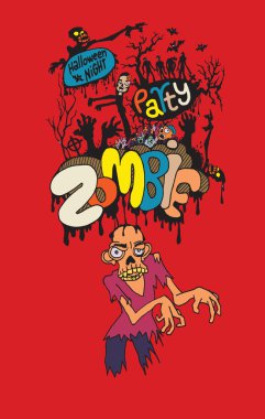 Cadılar Bayramı zombi partisine davet Poster. Cadılar Bayramı için uygun