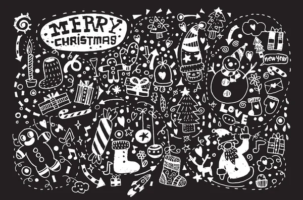 Handgezeichnetes Weihnachts-Doodle — Stockvektor