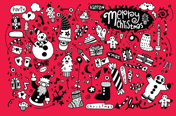Çizilmiş Noel simge'nın set doodle el