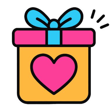 Hediye kutusu kalp kurdelesi Sevimli, minicik bir daire sunar