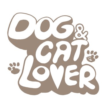 El Doodle köpek ve kedi metin çizimi