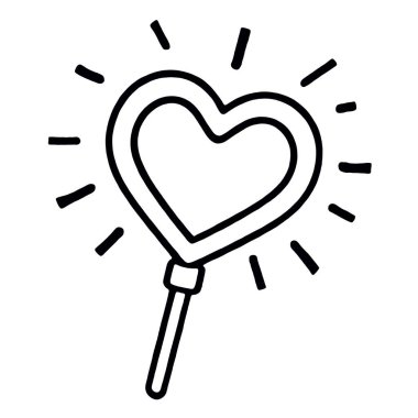 Bir kalp lolipopu. Tatlı aşk şekeri. Romantik.