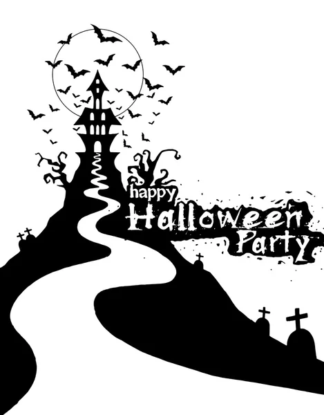 Afiche de fiesta de Halloween dibujado a mano — Archivo Imágenes Vectoriales