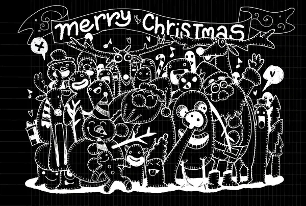Handzeichnung von Doodle Weihnachten Hintergrund — Stockvektor