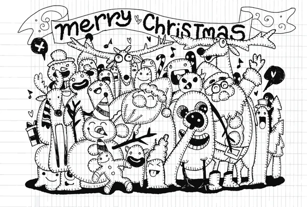 Rysunek tło Doodle Boże Narodzenie — Wektor stockowy