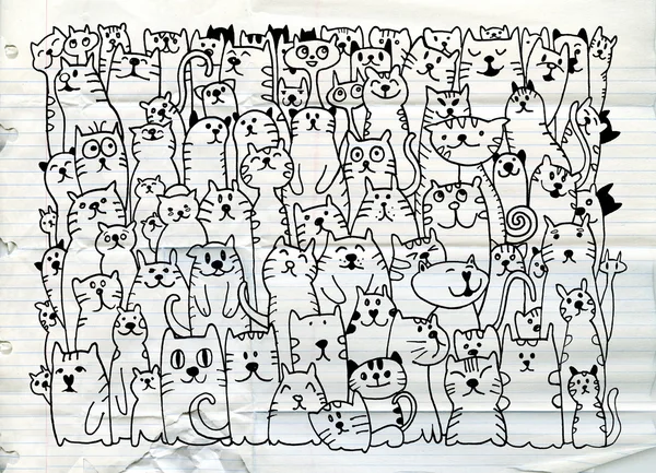 El Doodle köpekler grup çizimi