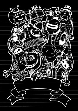 Elle çizilmiş vektör çizim, Doodle robot öğesi