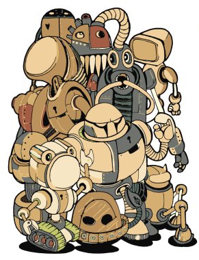 Elle çizilmiş vektör çizim, Doodle robot öğesi