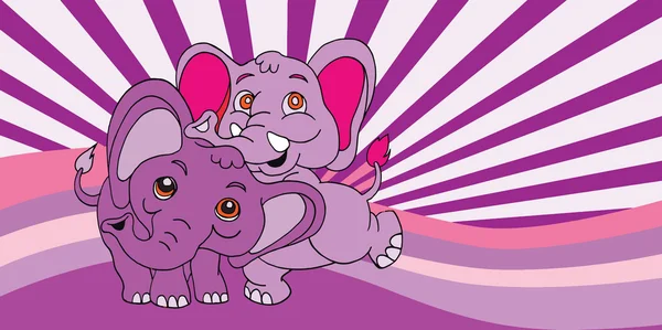 Ilustrace roztomilé kreslené slona. Vektorové ilustrace — Stockový vektor
