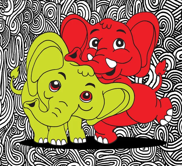 Illustration des niedlichen Cartoon-Elefanten. Vektorillustration — Stockvektor