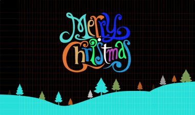 Noel tebrik kartı. Merry christmas yazı