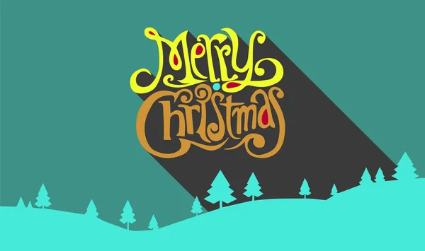 Christmas gratulationskort. Merry christmas bokstäver — Stock vektor
