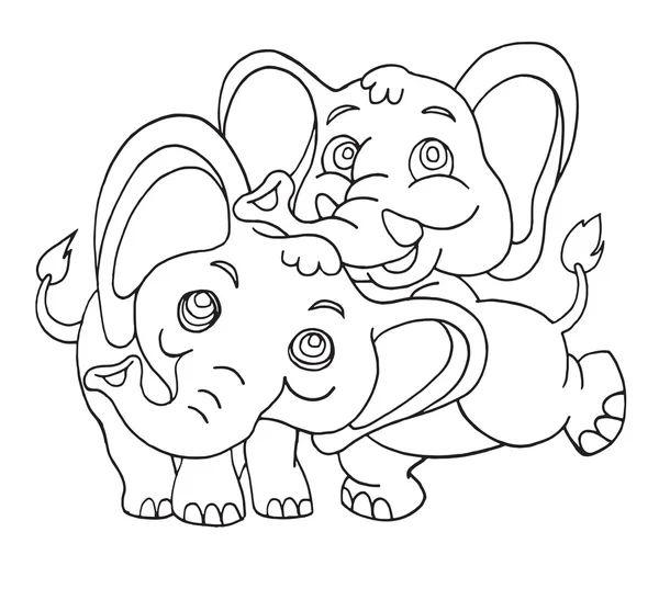 Illustratie van Cute cartoon olifant. Vectorillustratie — Stockvector