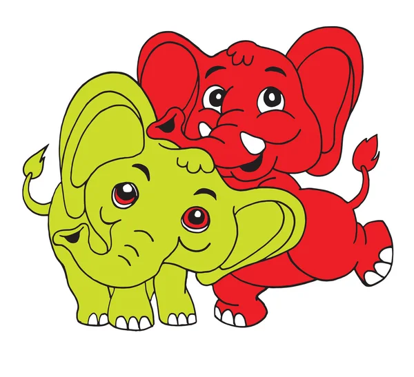 Illustratie van Cute cartoon olifant. Vectorillustratie — Stockvector