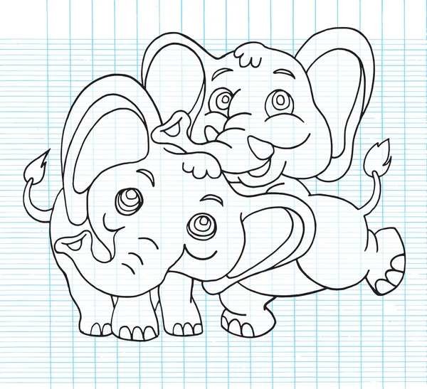 Illustratie van Cute cartoon olifant. Vectorillustratie — Stockvector