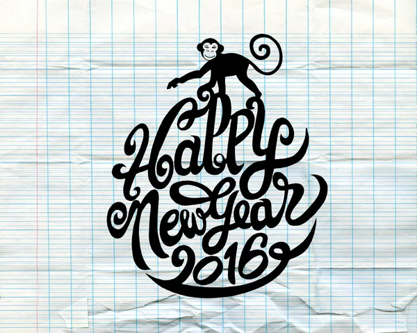 手绘涂鸦的快乐新的一年 — 图库矢量图片