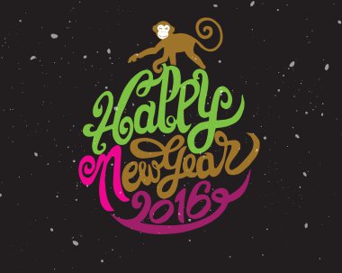El çizimi Doodle mutlu yeni yıl