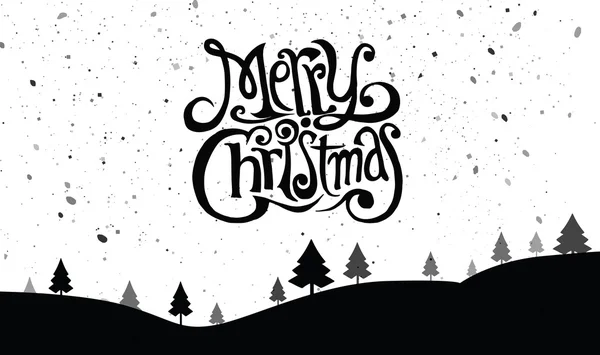 Christmas Greeting Card. Merry Christmas lettering — Stock Vector