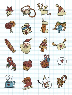 Noel simgeler. Vektör çizim