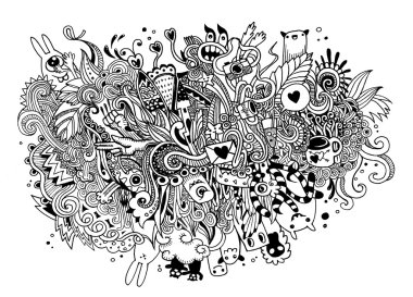 Elle çizilmiş karikatür vektör doodles