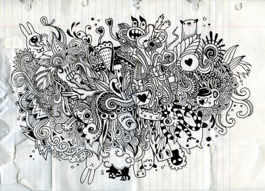 Elle çizilmiş karikatür vektör doodles