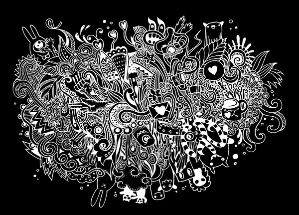 การ์ตูนเวกเตอร์ doodles มือวาด — ภาพเวกเตอร์สต็อก