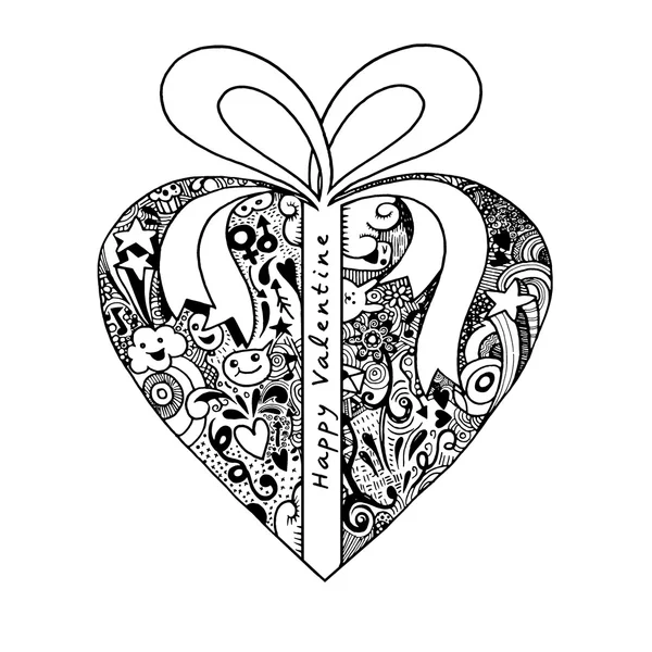 Подарочная коробка с сердечками в День Святого Валентина — стоковый вектор