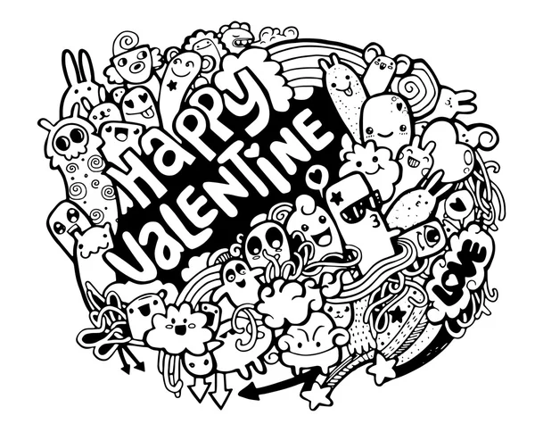 Dessiné à la main de fond Valentines — Image vectorielle